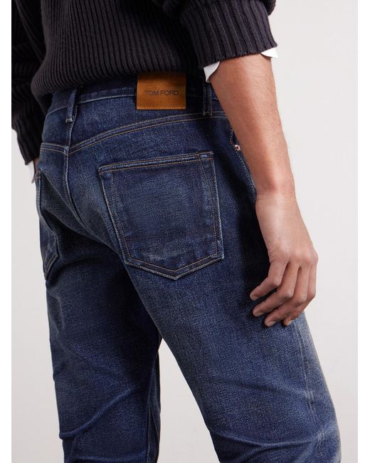 Tom Ford Blue Straight-leg Selvedge Jeans for men