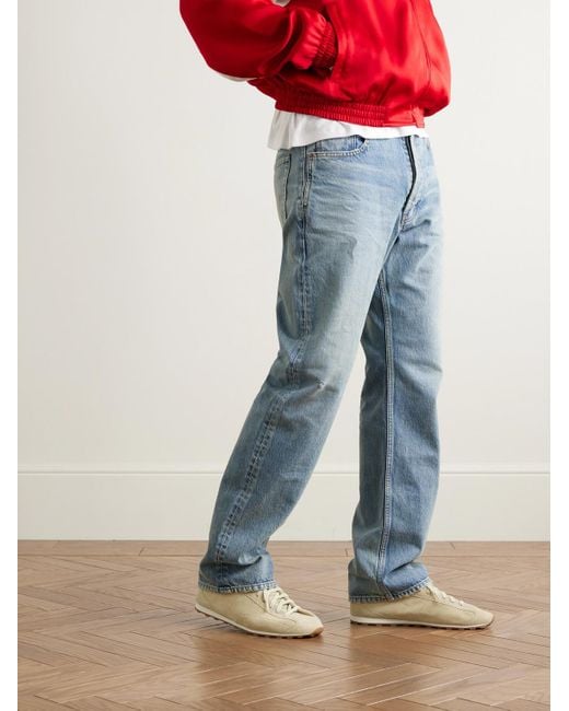 Jacquemus The Tennis Sneakers aus Veloursleder mit Krokodileffekt und Lederbesatz in White für Herren