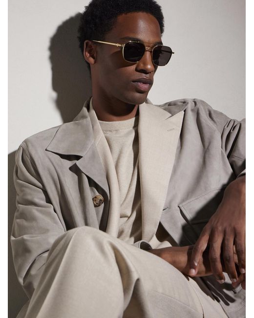 Cartier Metallic Pasha Square-frame Gold-tone Sunglasses for men