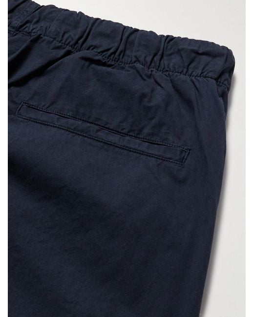 Hartford Blue Joggy Straight-Leg Cotton-Twill Trousers for men
