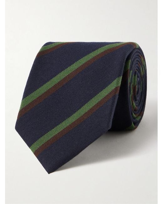 Kingsman Blue Drake's 7.5Cm Striped Silk-Jacquard Tie for men