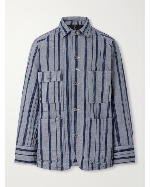 Kapital Blue Cactus Striped Cotton-kasuri Jacket for men