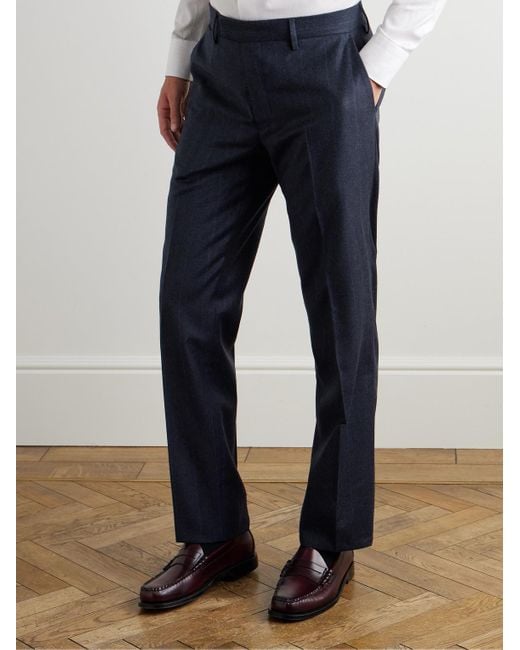 Pantaloni Gessati A Gamba Dritta di Mr P. in Blue da Uomo