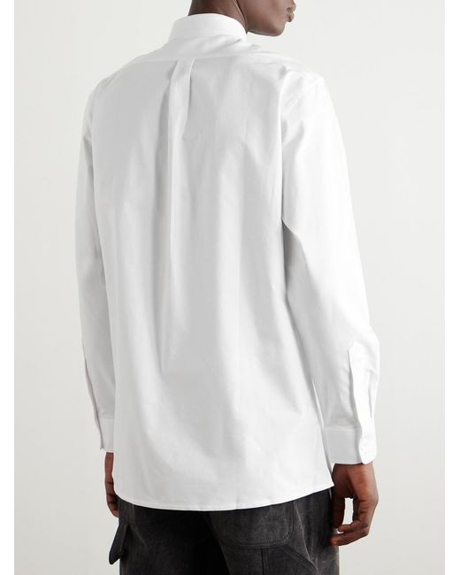 Logo-Embellished Cotton Oxford Shirt di Givenchy in White da Uomo