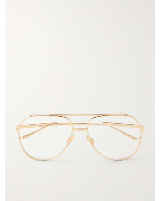 Bottega Veneta Natural Aviator-Style-Tone Glasses for men