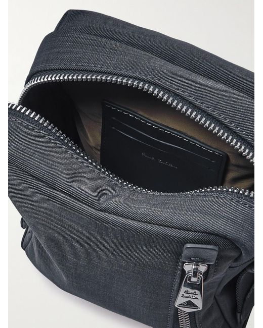 Paul Smith Black Leather-trimmed Twill Messenger Bag for men