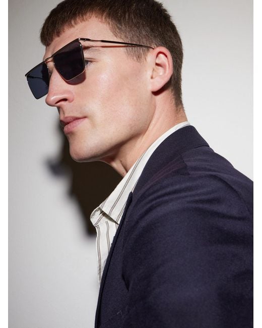 Oliver Peoples Blue Jil Sander Edition 2 Aviator-Style-Tone Metal Sunglasses for men