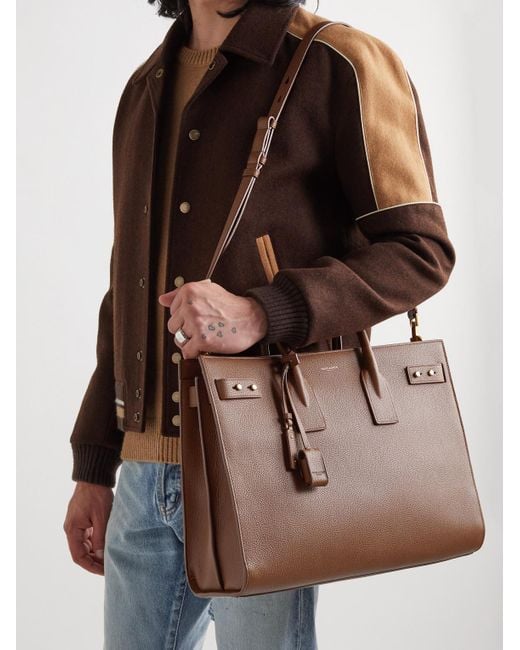Saint Laurent Brown Sac De Jour Large Full-Grain Leather Tote Bag for men