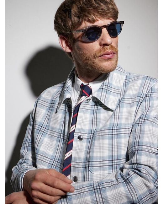 Thom Browne Blue Round-Frame Acetate Sunglasses for men