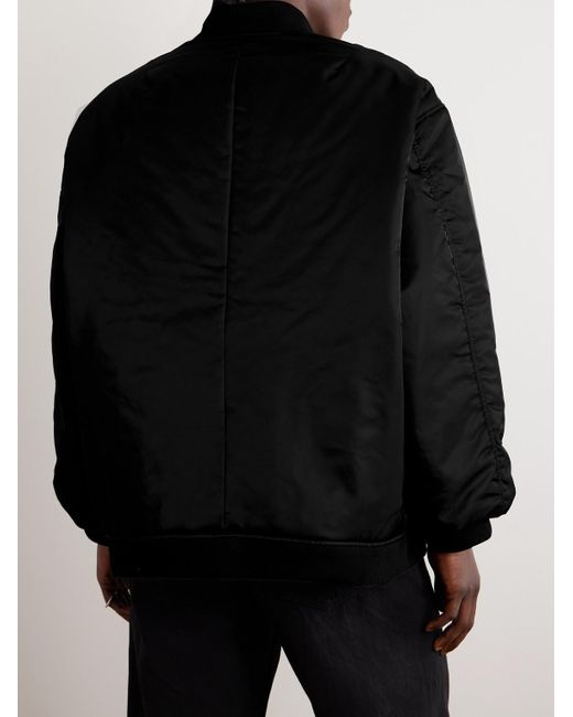 Frankie Shop Black Astra Satin-twill Bomber Jacket for men