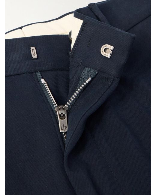 Loro Piana Blue Jarno Austin Straight-Leg Stretch-Cotton Twill Trousers for men