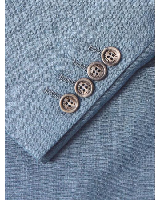 Brunello Cucinelli Blue Linen Suit Jacket for men