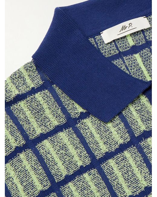 Mr P. Kariertes Hemd aus einer Baumwollmischung in Blue für Herren