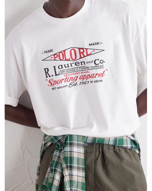 Polo Ralph Lauren White Logo-Print Cotton-Jersey T-Shirt for men
