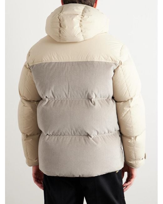 Zegna Natural Panelled Quilted Cotton-blend Corduroy Down Ski Jacket for men
