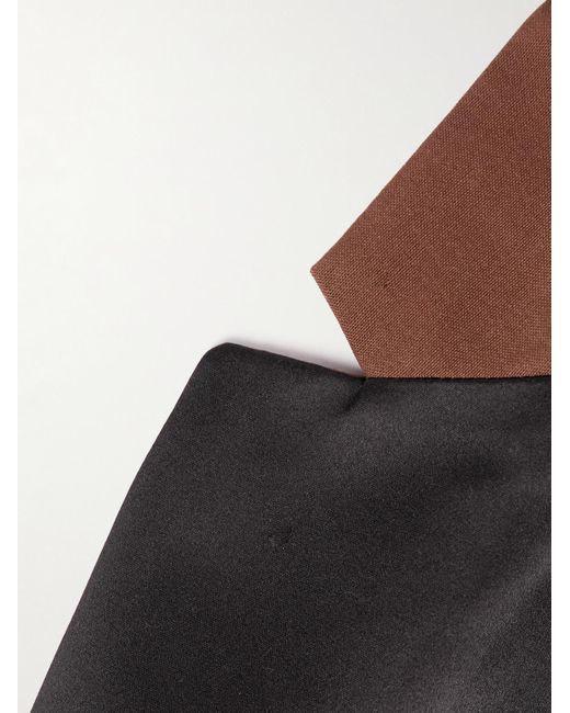 Dries Van Noten Brown Slim-fit Satin-trimmed Wool-blend Tuxedo for men