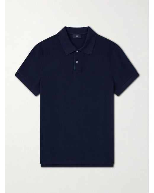 Dunhill Blue Cotton-Piqué Shirt for men