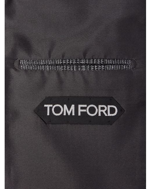 Tom Ford Gray Shelton Slim-Fit Prince Of Wales Checked Wool And Silk-Blend Suit Jacket for men