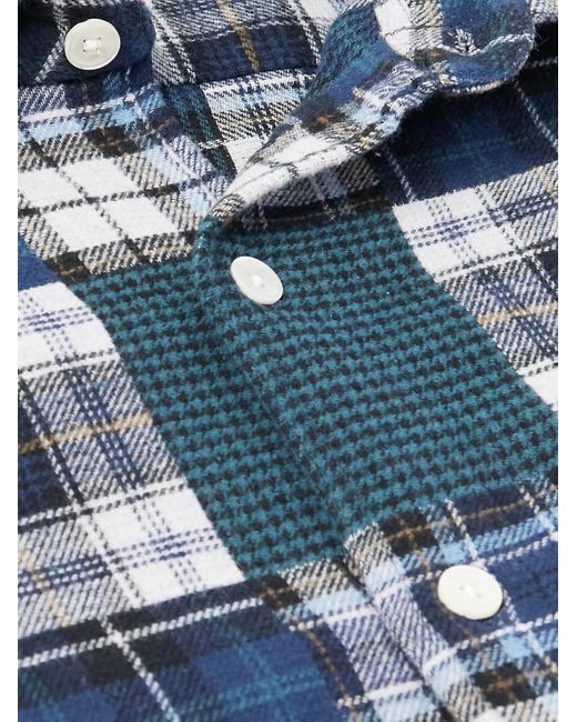 Hartford Patt Patchwork Hemd aus Baumwolle mit Karomuster in Blue für Herren