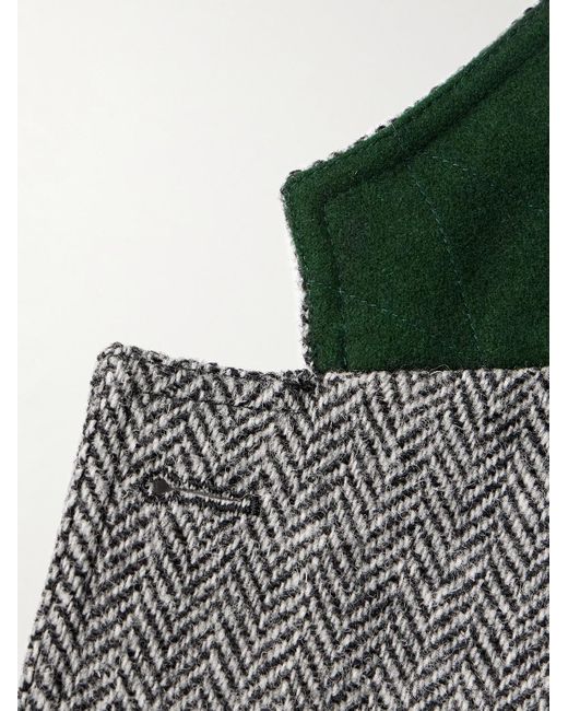 Drake's Gray Mk. Vii Games Slim-fit Herringbone Virgin Wool Tweed Blazer for men