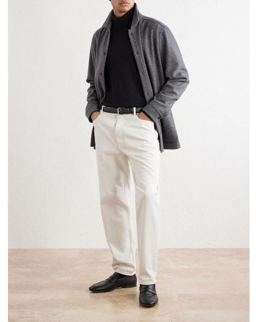 Thom Sweeney Gray Cashmere-Blend Overshirt for men