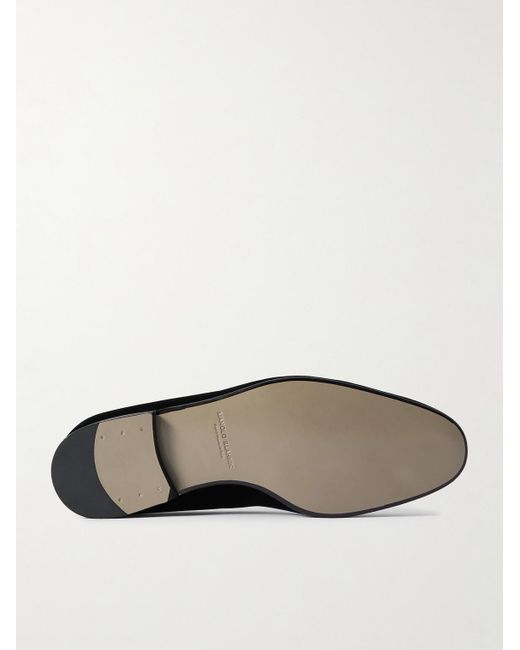 Manolo Blahnik Black Mario Grosgrain-Trimmed Velvet Loafers for men