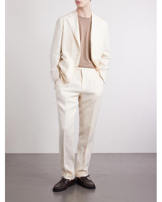 Saman Amel Natural Linen Suit Jacket for men
