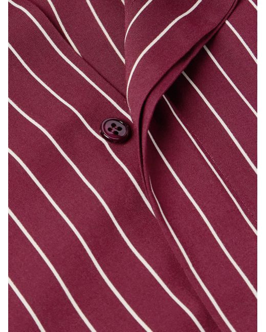 Saint Laurent Purple Pinstriped Crepe Shirt for men