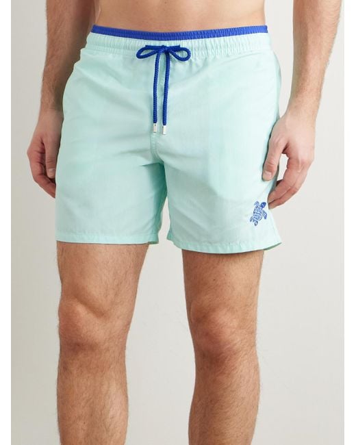 Vilebrequin Blue Moka Straight-Leg Mid-Length Econyl Swim Shorts for men