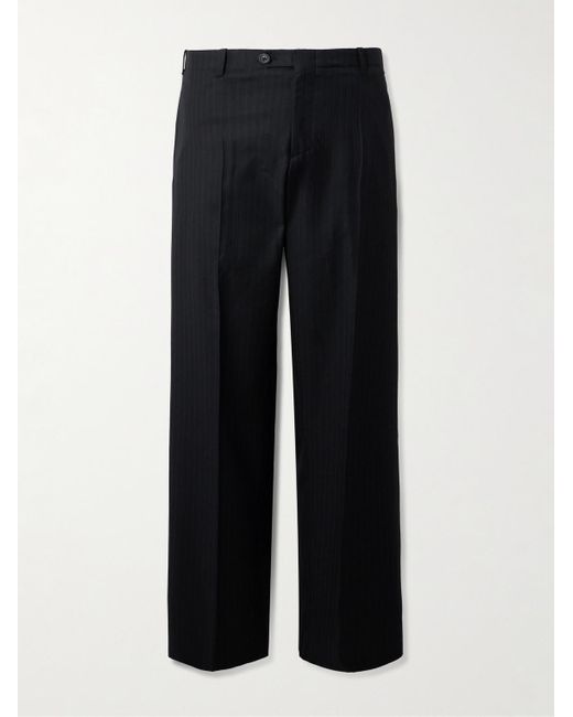 Our Legacy Emporio Armani Straight-Leg Striped Wool Trousers in