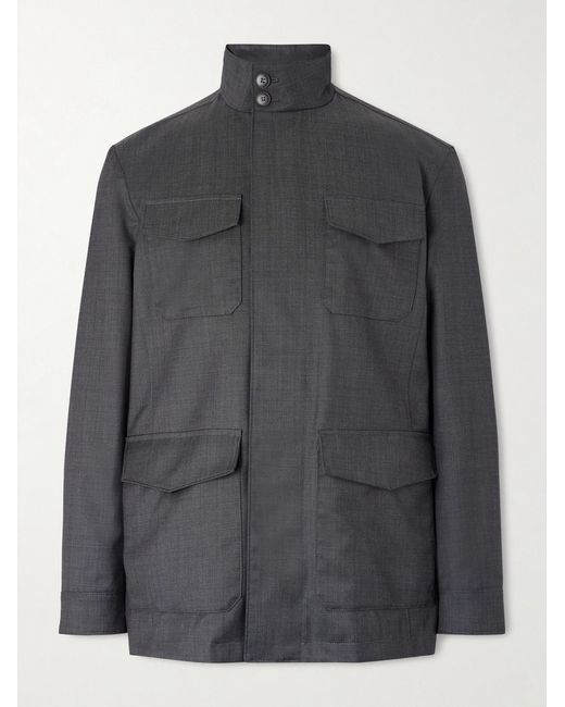 Canali Gray Impeccabile Wool Field Jacket for men
