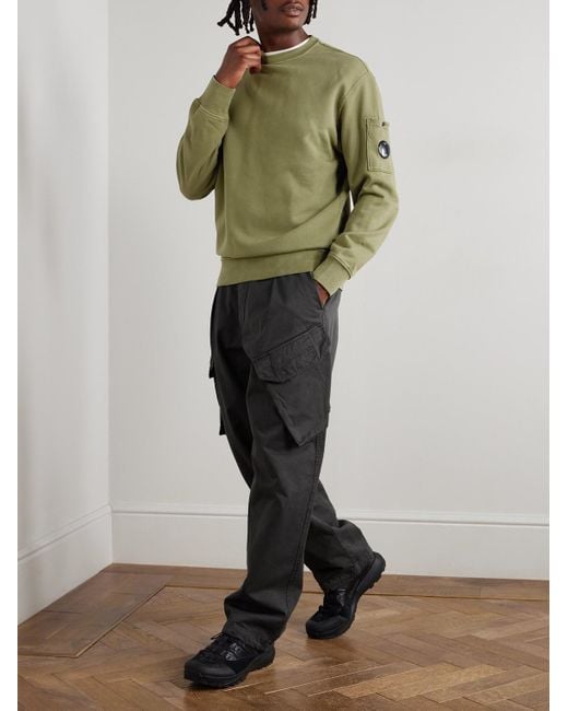 C P Company Sweatshirt aus gebürstetem Baumwoll-Jersey in Green für Herren