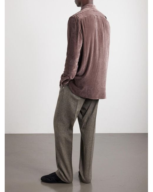 Rick Owens Brown Fogpocket Velour Jacket for men