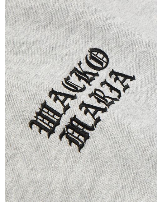Wacko Maria Gray Logo-Embroidered Cotton-Jersey Sweatshirt for men