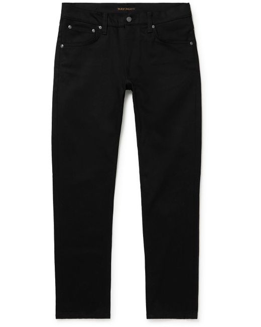 Nudie Jeans Black Steady Eddie Ii Slim-fit Tapered Organic Jeans for men