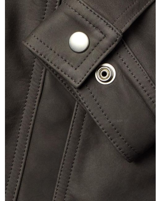 Rick Owens Gray Brad Leather Jacket for men