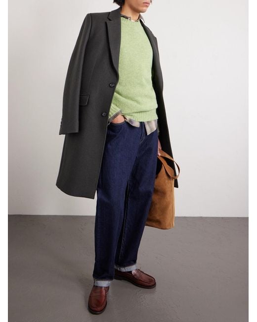 William Lockie Green Virgin Wool Sweater for men