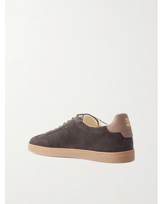 Brunello Cucinelli Gray Coda Di Rondine Suede Sneakers for men