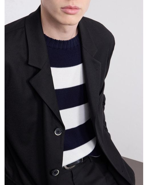 Barena Black Twill Wool-Blend Blazer for men