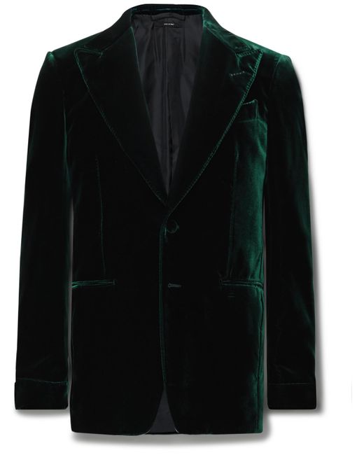 Tom Ford Shelton Slim-fit Velvet Tuxedo Jacket in Green for Men | Lyst