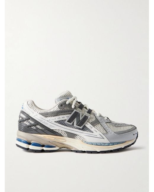 New Balance Gray 1906 Rubber- And Leather-Trimmed Mesh Sneakers for men