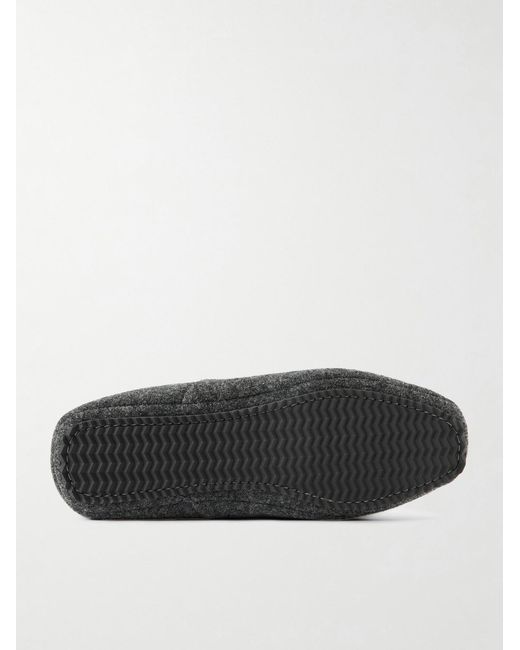 Mr P. Gray Shearling-Lined Woven Slippers for men