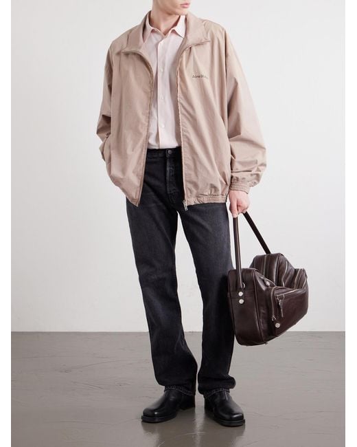 Acne Pink Olando Logo-Print Cotton-Poplin Jacket for men