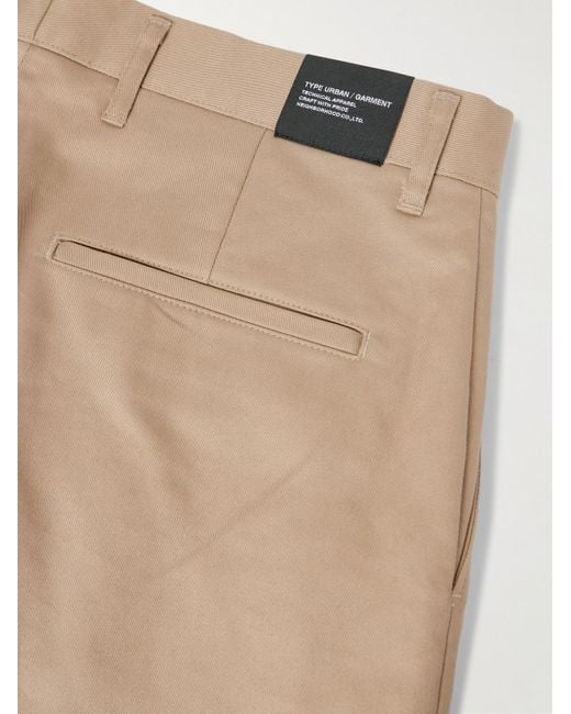 Neighborhood Natural Two Tuck Straight-leg Cotton-blend Trousers for men