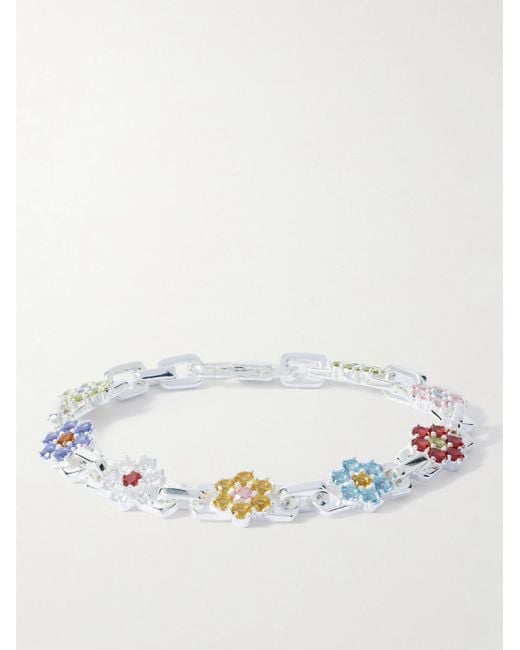 Hatton Labs Metallic Daisy Cubic Zirconia Bracelet for men