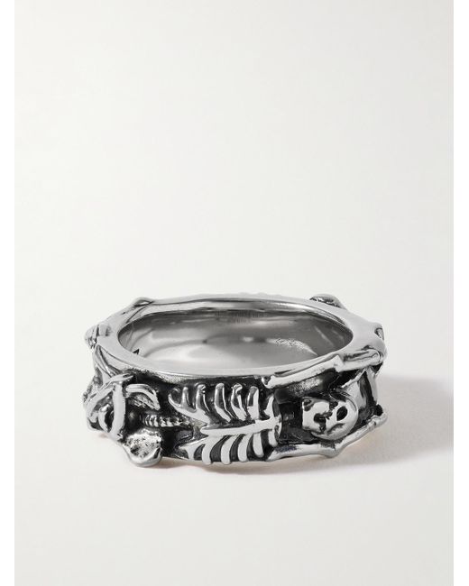 McQueen Silver-Tone Ring in Gray für Herren