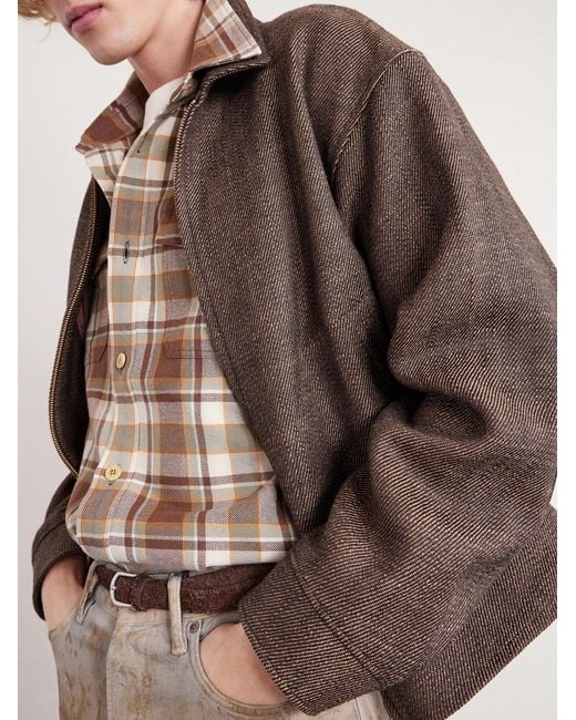 Visvim Brown Lumber Checked Wool And Linen-blend Twill Shirt for men