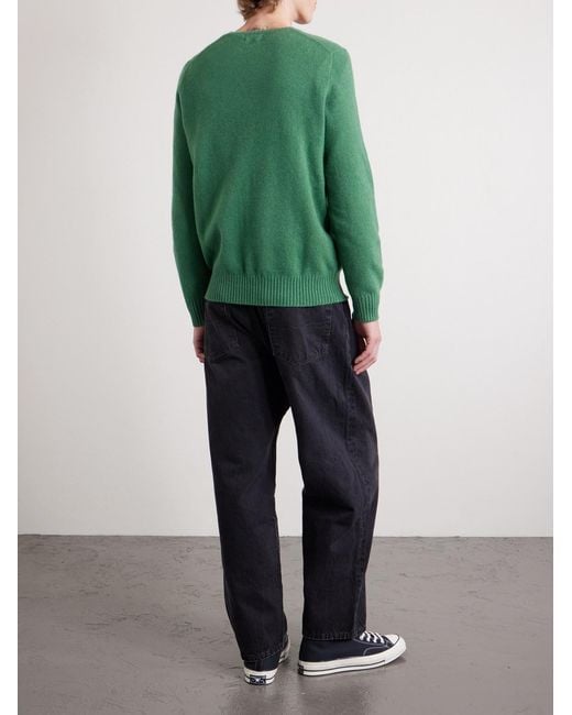Polo Ralph Lauren Green Logo-embroidered Wool And Cashmere-blend Sweater for men