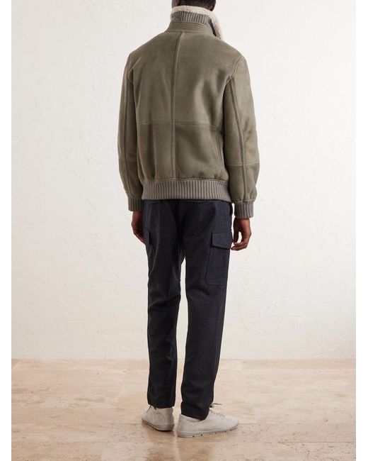 Brunello Cucinelli Shearling Jacket in Green für Herren