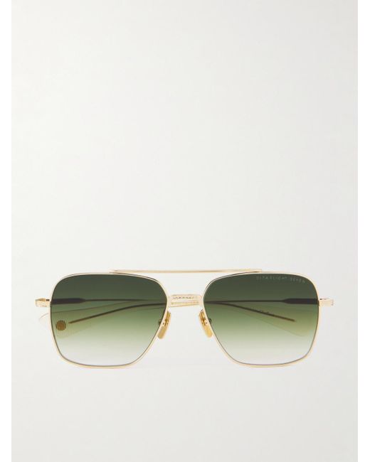 Dita Eyewear Green Aviator-Style-Tone And Acetate Sunglasses for men